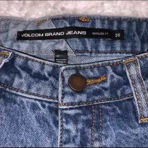 Mint condition shorts with rips from Volcom, size 25, Real denim, Not stretchy.